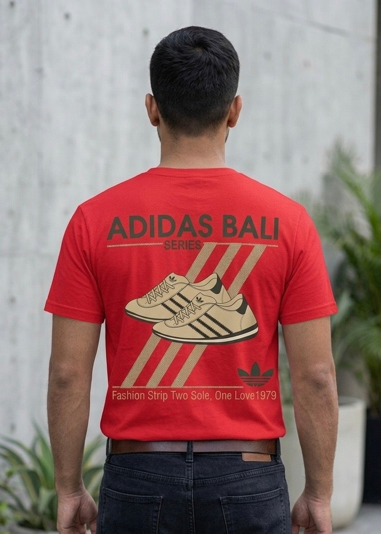 "ADIDAS BALI" Oversized Graphic Print T-Shirt For Men